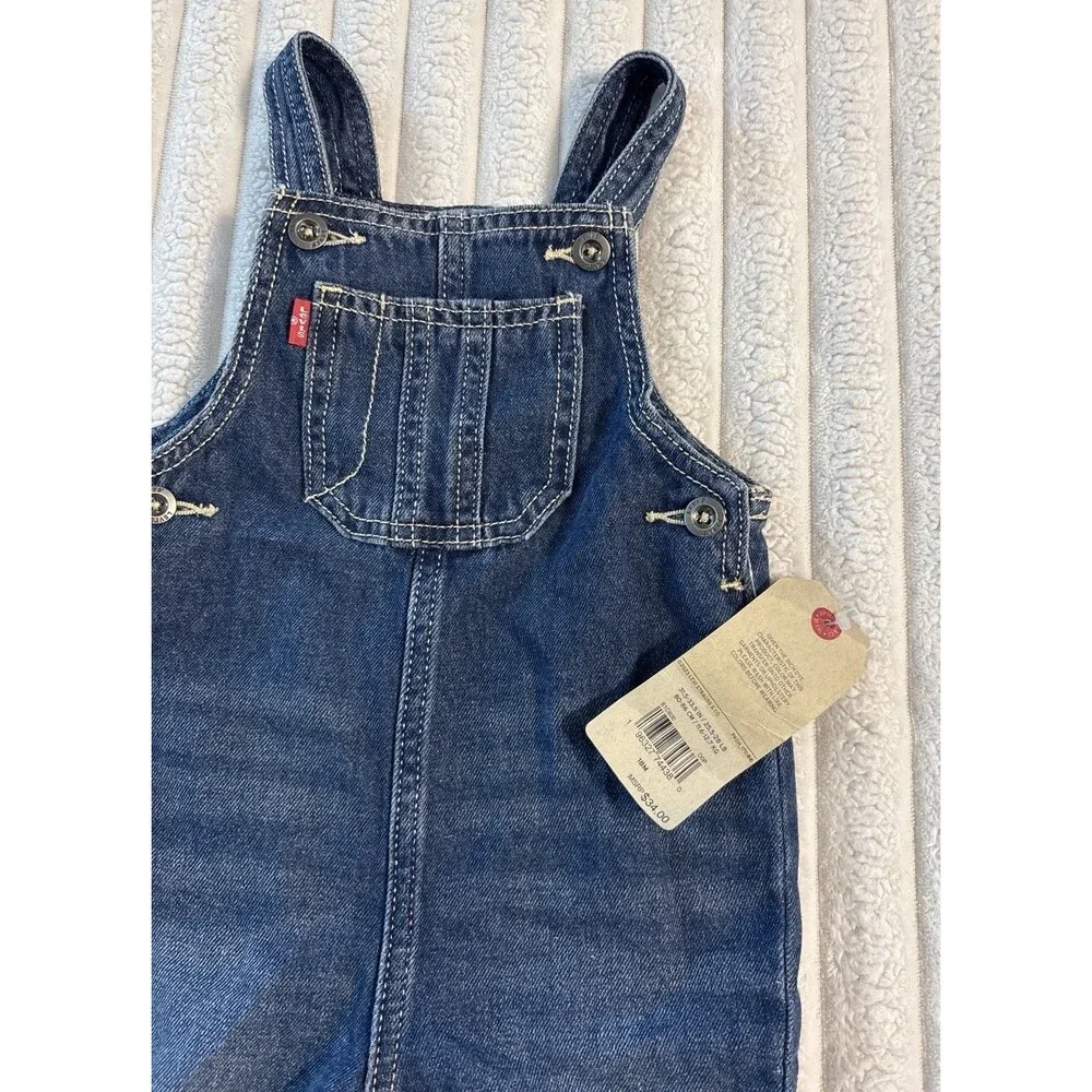 NWT Baby Levi's Overalls 18 Months Dark Wash Denim Kids Family Photo Pumpkin Fal
